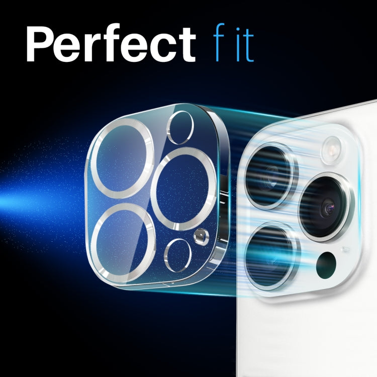 For iPhone 16 Pro / 16 Pro Max NORTHJO Camera Lens Protector CD Veins 3D Tempered Glass Film(Silver)
