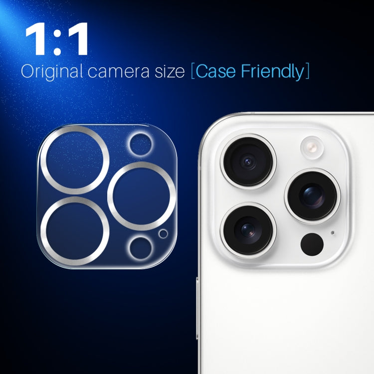 For iPhone 16 Pro / 16 Pro Max NORTHJO Camera Lens Protector CD Veins 3D Tempered Glass Film(Silver)