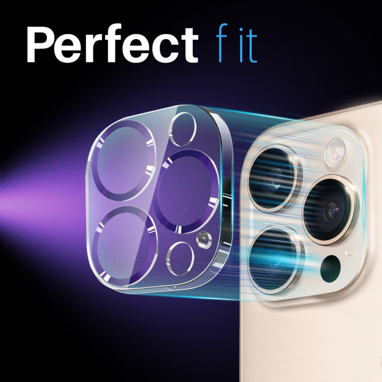 For iPhone 16 Pro / 16 Pro Max NORTHJO Camera Lens Protector CD Veins 3D Tempered Glass Film(Purple)