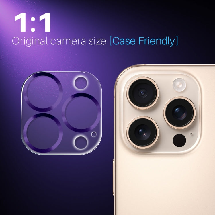 For iPhone 16 Pro / 16 Pro Max NORTHJO Camera Lens Protector CD Veins 3D Tempered Glass Film(Purple)