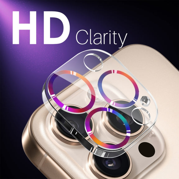 For iPhone 16 Pro / 16 Pro Max NORTHJO Camera Lens Protector CD Veins 3D Tempered Glass Film(Colorful)