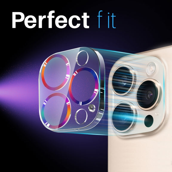 For iPhone 16 Pro / 16 Pro Max NORTHJO Camera Lens Protector CD Veins 3D Tempered Glass Film(Colorful)