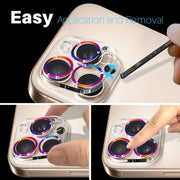 For iPhone 16 Pro / 16 Pro Max NORTHJO Camera Lens Protector CD Veins 3D Tempered Glass Film(Colorful)