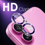 For iPhone 16 / 16 Plus NORTHJO Camera Lens Protector CD Veins 3D Tempered Glass Film(Purple)