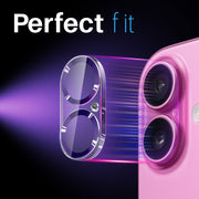 For iPhone 16 / 16 Plus NORTHJO Camera Lens Protector CD Veins 3D Tempered Glass Film(Purple)