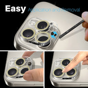 For iPhone 16 Pro / 16 Pro Max NORTHJO Camera Lens Protector Glitter Ring 3D Tempered Glass Film(Gold)