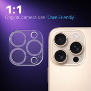 For iPhone 16 Pro / 16 Pro Max NORTHJO Camera Lens Protector Glitter Ring 3D Tempered Glass Film(Purple)