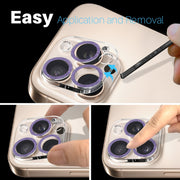 For iPhone 16 Pro / 16 Pro Max NORTHJO Camera Lens Protector Glitter Ring 3D Tempered Glass Film(Purple)