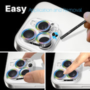 For iPhone 16 Pro / 16 Pro Max NORTHJO Camera Lens Protector Glitter Ring 3D Tempered Glass Film(Colorful)