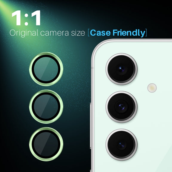 For Samsung Galaxy S24 FE 5G NORTHJO Camera Lens Protector CD Metal Ring Tempered Glass Film(Green)