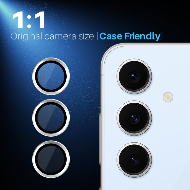 For Samsung Galaxy S24 FE 5G NORTHJO Camera Lens Protector CD Metal Ring Tempered Glass Film(Silver)