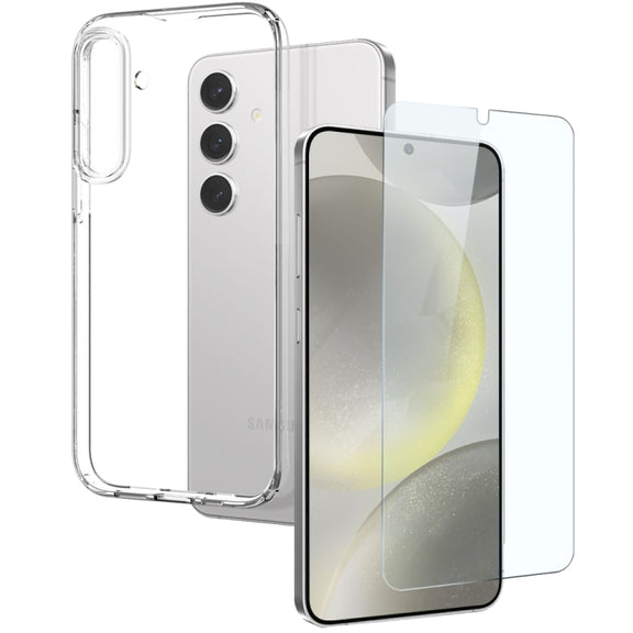 For Samsung Galaxy S24+ 5G NORTHJO TPU Case with Screen Film, Support Fingerprint Unlock(Transparent)