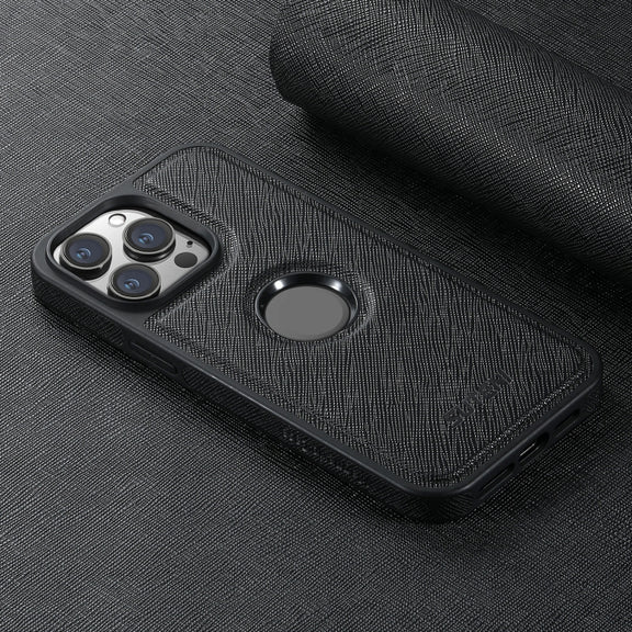 For iPhone 16 Pro Max Suteni G1 Cross Texture MagSafe Phone Case(Black)