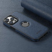 For iPhone 16 Plus Suteni G1 Cross Texture MagSafe Phone Case(Blue)