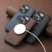 For iPhone 16 Suteni G1 Cross Texture MagSafe Phone Case(Black)