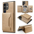 For Samsung Galaxy S25 5G Shield Multi-functional MagSafe Card Bag Phone Case(Desert Gold) - Galaxy S25 5G Cases by PMC Jewellery | Online Shopping South Africa | PMC Jewellery | Buy Now Pay Later Mobicred