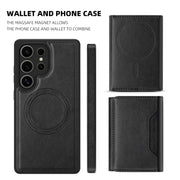 For Samsung Galaxy S25 5G Shield Multi-functional MagSafe Card Bag Phone Case(Black)