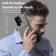 For Samsung Galaxy S25 5G Shield Multi-functional MagSafe Card Bag Phone Case(Grey)