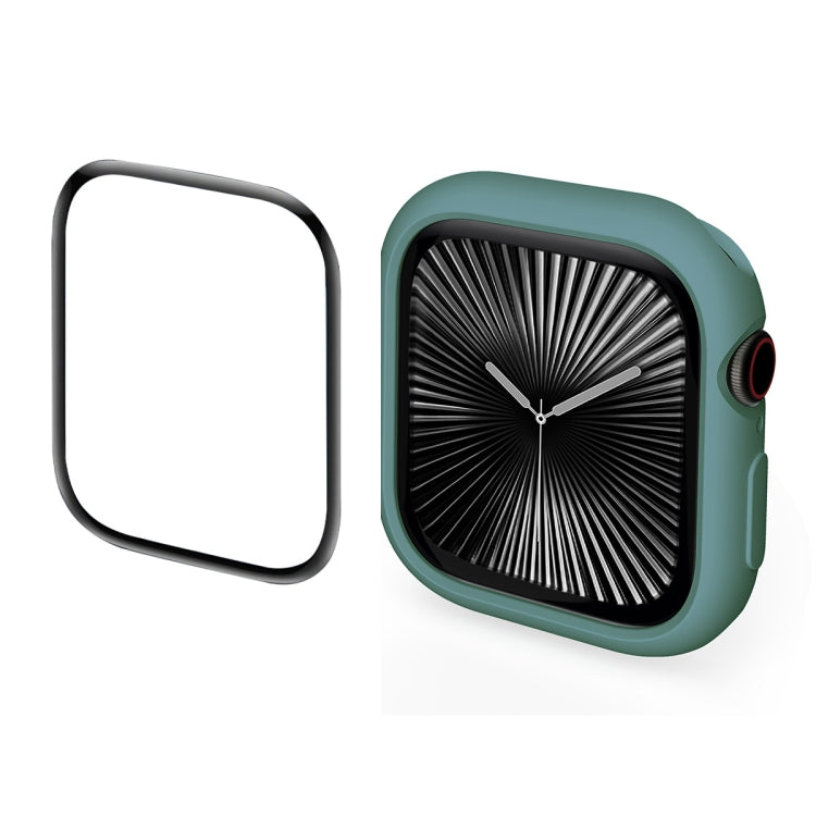 For Apple Watch Series 10 46mm ENKAY Hat-Prince 2 in 1 Candy Color TPU Watch Case with Full Coverage PMMA Soft Film(Green)
