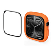 For Apple Watch Series 10 42mm ENKAY Hat-Prince 2 in 1 Candy Color TPU Watch Case with Full Coverage PMMA Soft Film(Orange)