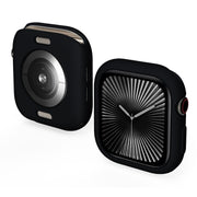 For Apple Watch Series 10 42mm ENKAY Hat-Prince 2 in 1 Candy Color TPU Watch Case with Full Coverage PMMA Soft Film(Black)