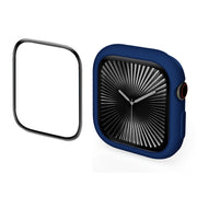 For Apple Watch Series 10 42mm ENKAY Hat-Prince 2 in 1 Candy Color TPU Watch Case with Full Coverage PMMA Soft Film(Dark Blue)