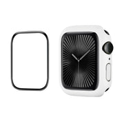 For Apple Watch Series 10 46mm ENKAY Hat-Prince 2 in 1 Solid Color PC Watch Case with Full Coverage PMMA Soft Film(White)