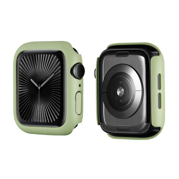 For Apple Watch Series 10 46mm ENKAY Hat-Prince 2 in 1 Solid Color PC Watch Case with Full Coverage PMMA Soft Film(Light Green)