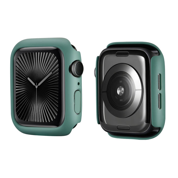 For Apple Watch Series 10 46mm ENKAY Hat-Prince 2 in 1 Solid Color PC Watch Case with Full Coverage PMMA Soft Film(Green)