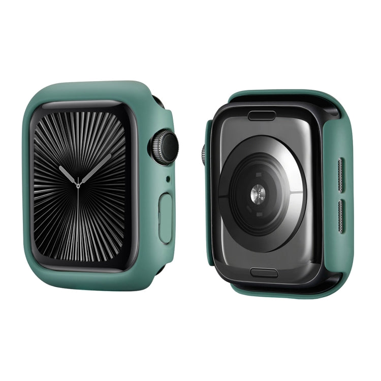 For Apple Watch Series 10 46mm ENKAY Hat-Prince 2 in 1 Solid Color PC Watch Case with Full Coverage PMMA Soft Film(Green)