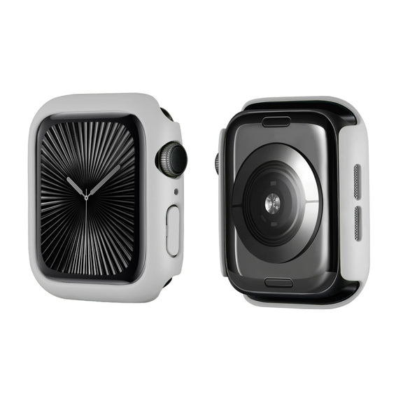 For Apple Watch Series 10 46mm ENKAY Hat-Prince 2 in 1 Solid Color PC Watch Case with Full Coverage PMMA Soft Film(Light Grey)