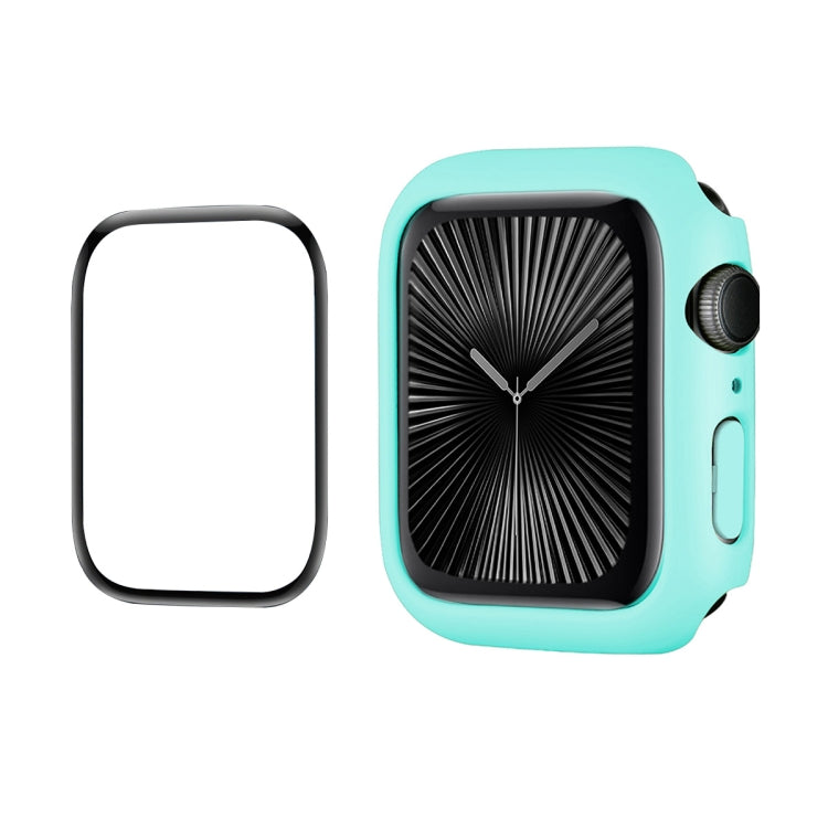For Apple Watch Series 10 46mm ENKAY Hat-Prince 2 in 1 Solid Color PC Watch Case with Full Coverage PMMA Soft Film(Light Blue)