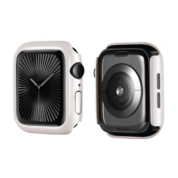 For Apple Watch Series 10 46mm ENKAY Hat-Prince 2 in 1 Solid Color PC Watch Case with Full Coverage PMMA Soft Film(Silver)
