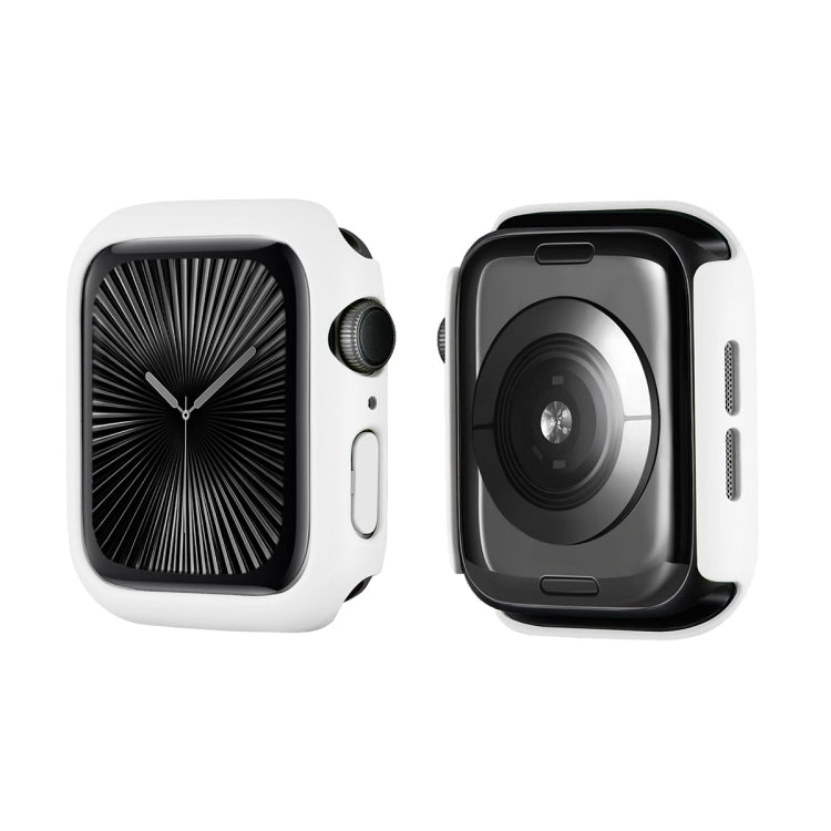 For Apple Watch Series 10 42mm ENKAY Hat-Prince 2 in 1 Solid Color PC Watch Case with Full Coverage PMMA Soft Film(White)