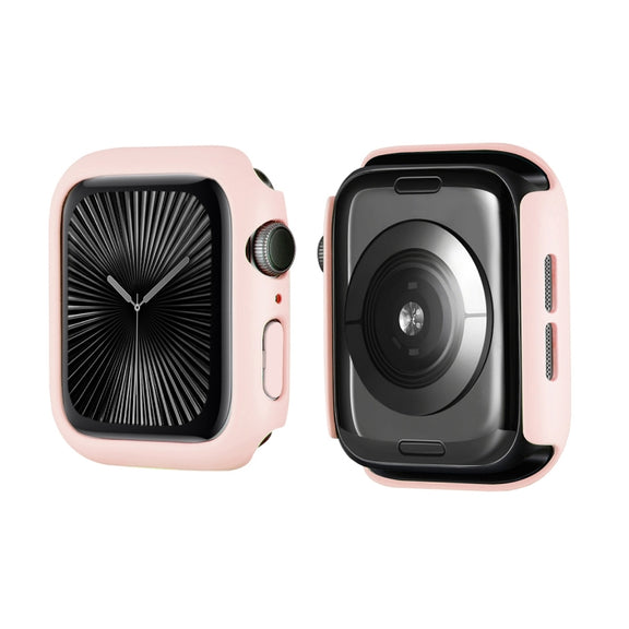 For Apple Watch Series 10 42mm ENKAY Hat-Prince 2 in 1 Solid Color PC Watch Case with Full Coverage PMMA Soft Film(Pink)
