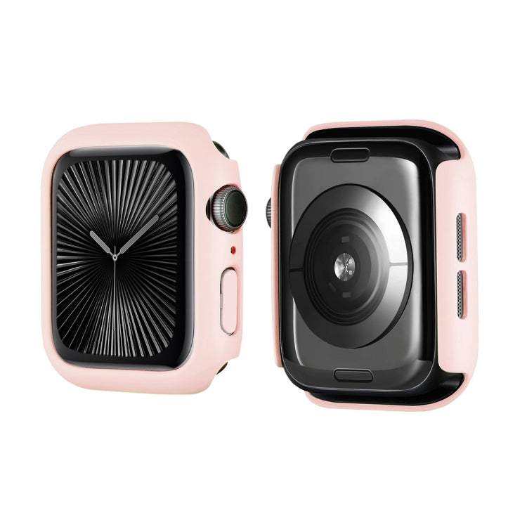 For Apple Watch Series 10 42mm ENKAY Hat-Prince 2 in 1 Solid Color PC Watch Case with Full Coverage PMMA Soft Film(Pink)