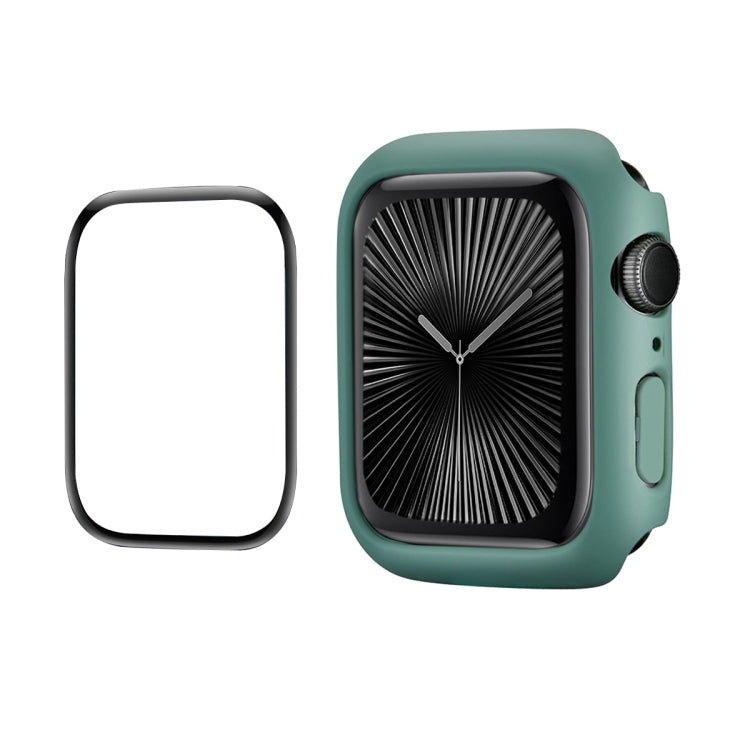 For Apple Watch Series 10 42mm ENKAY Hat-Prince 2 in 1 Solid Color PC Watch Case with Full Coverage PMMA Soft Film(Green)