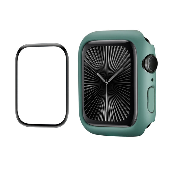 For Apple Watch Series 10 42mm ENKAY Hat-Prince 2 in 1 Solid Color PC Watch Case with Full Coverage PMMA Soft Film(Green)