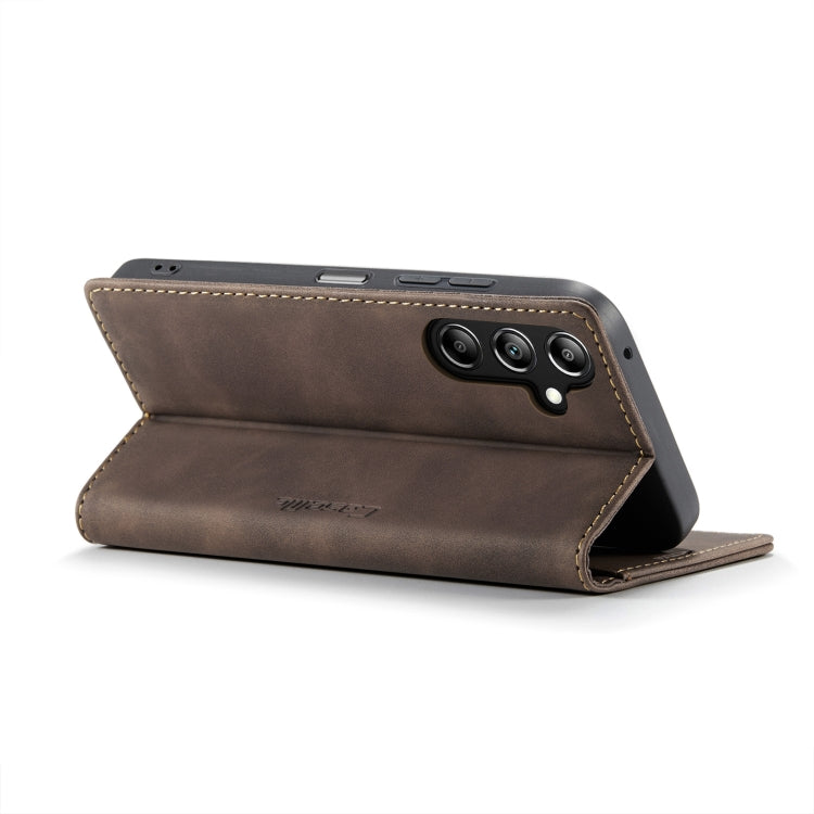 For Samsung Galaxy A16 5G CaseMe 013 Multifunctional Horizontal Flip Leather Phone Case(Coffee)