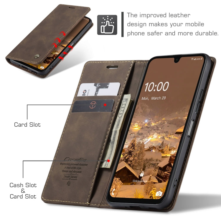 For Samsung Galaxy A16 5G CaseMe 013 Multifunctional Horizontal Flip Leather Phone Case(Coffee)
