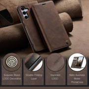 For Samsung Galaxy S25 5G CaseMe 013 Multifunctional Horizontal Flip Leather Phone Case(Coffee)
