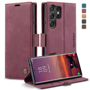 For Samsung Galaxy S25 Ultra 5G CaseMe 013 Multifunctional Horizontal Flip Leather Phone Case(Red)