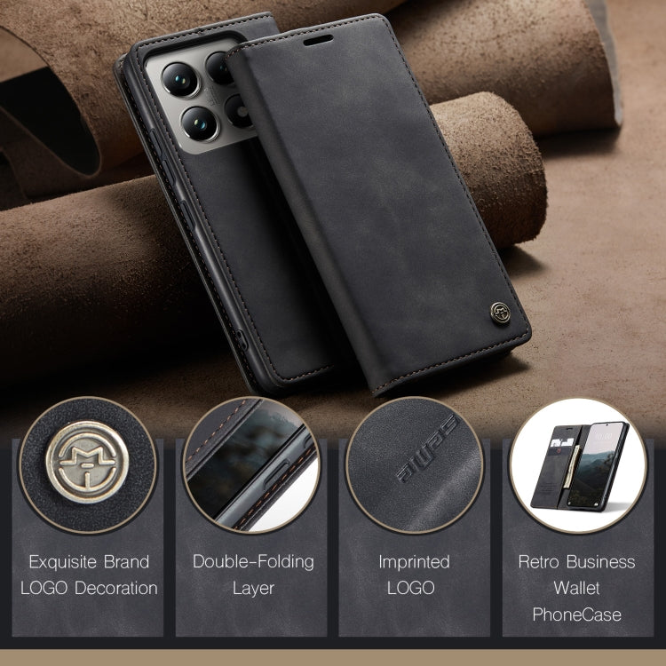 For Xiaomi 14T Pro CaseMe 013 Multifunctional Horizontal Flip Leather Phone Case(Black)