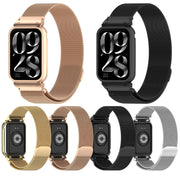 For Xiaomi Smart Band 9 Pro Metal Frame Integrated Milan Magnetic Stainless Steel Watch Band(Gold)