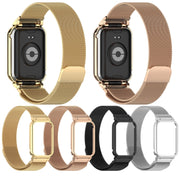 For Xiaomi Smart Band 9 Pro Metal Frame Integrated Milan Magnetic Stainless Steel Watch Band(Gold)