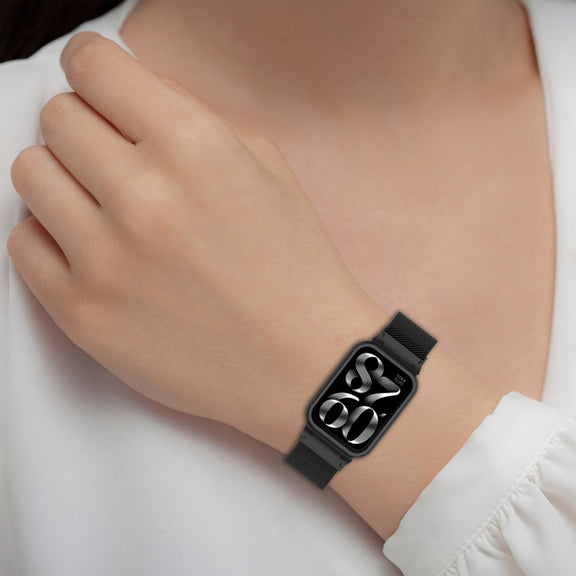 For Xiaomi Smart Band 9 Pro Metal Frame Integrated Milan Magnetic Stainless Steel Watch Band(Gold)