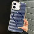 For iPhone 11 AG Carbon Fiber Frameless MagSafe Phone Case(Blue) - iPhone 11 Cases by PMc TechLife | Online Shopping South Africa | PMc TechLife | Buy Now Pay Later Mobicred