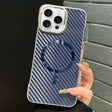 For iPhone 12 Pro AG Carbon Fiber Frameless MagSafe Phone Case(Blue) - iPhone 12 / 12 Pro Cases by PMc TechLife | Online Shopping South Africa | PMc TechLife | Buy Now Pay Later Mobicred