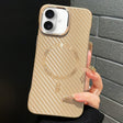 For iPhone 16 AG Carbon Fiber Frameless MagSafe Phone Case(Gold) - iPhone 16 Cases by PMc TechLife | Online Shopping South Africa | PMc TechLife | Buy Now Pay Later Mobicred