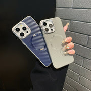 For iPhone 13 AG Carbon Fiber Frameless MagSafe Phone Case(Grey)
